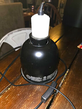 Thrive Reptile Dome Light Fixture DPDL-55 Black 100W Max w/ Red Heat Bulb & Swit